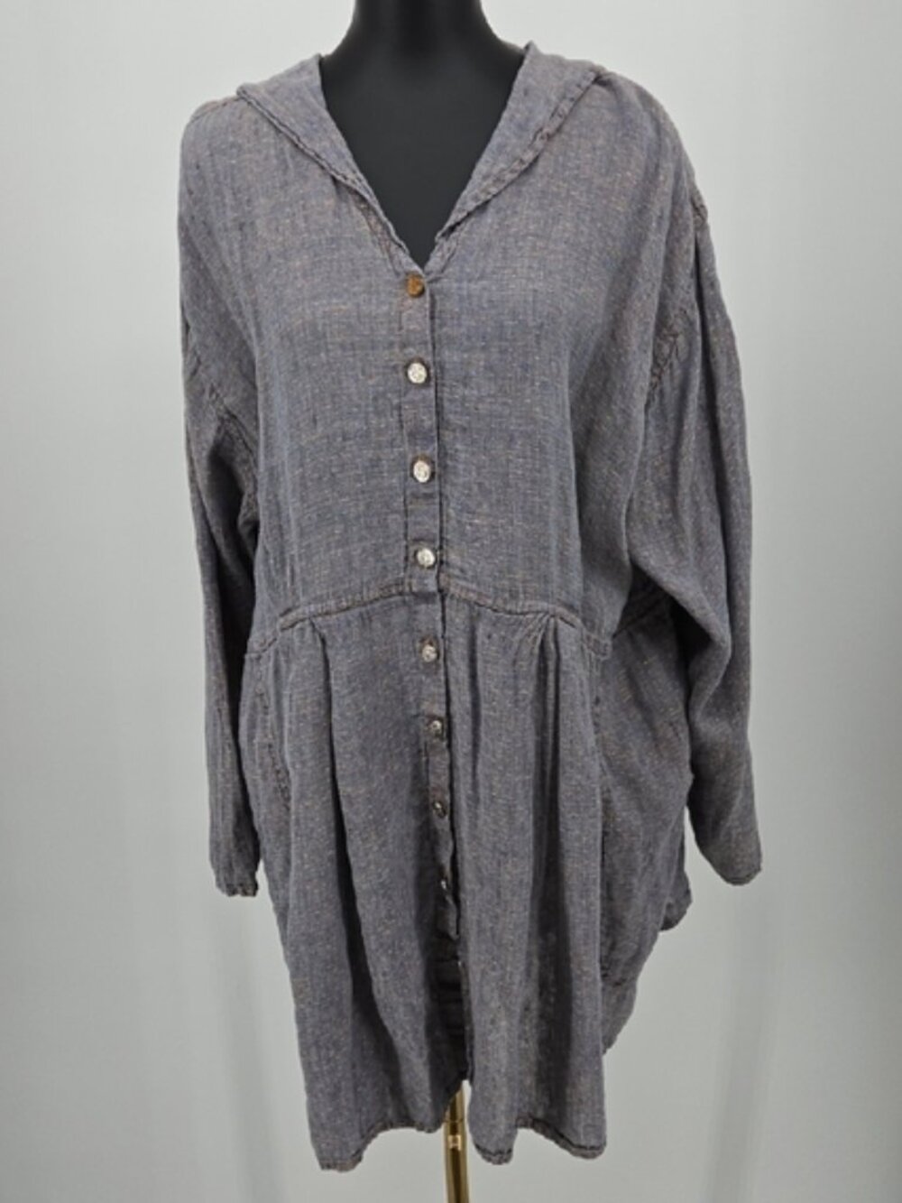 Flax Linen Lagenlook Tunic Dress Size 3G